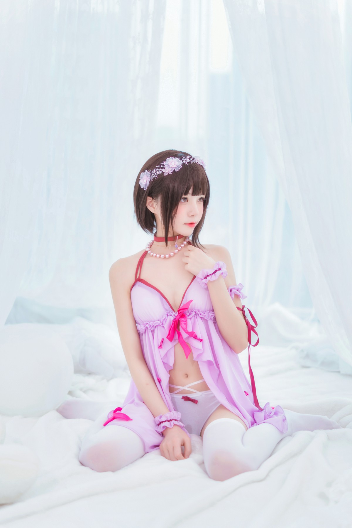 图片[1]-萝莉风COS 桜桃喵 – 加藤惠系列之小睡裙 – COSPLAY-御萝部落